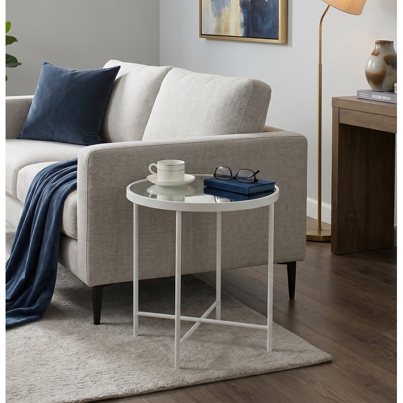 Metts End Table, White