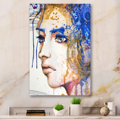 «Abstract Illustration Of Woman Face II - Glam», reproduction d'art sur toile