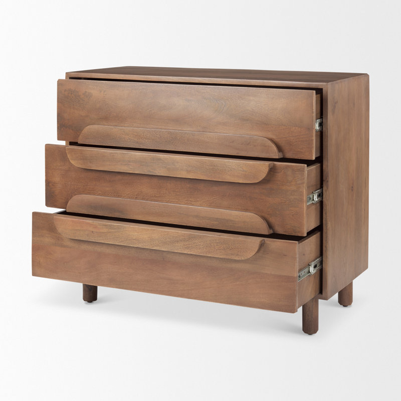 Commode décorative 3 tiroirs en bois massif