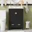 Meuble-lavabo noir 36 po avec lavabo en céramique, portes à fermeture en douceur et rangement spacieux pour les salles de bain modernes-116452158