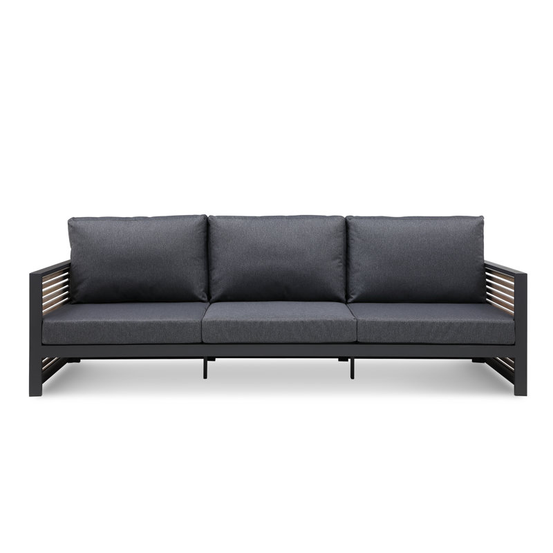 Pawni Teak 99.2'' Outdoor Patio Sofa with Custom Cover