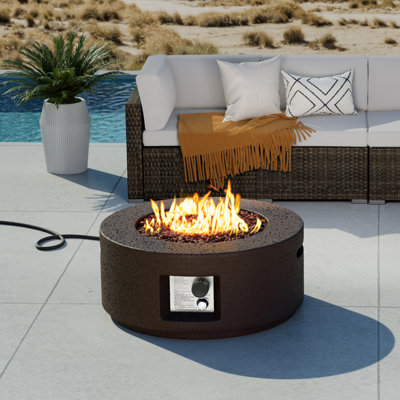 Table de foyer d'extérieur au béton au propane H 12 po x l 28 po CZinege