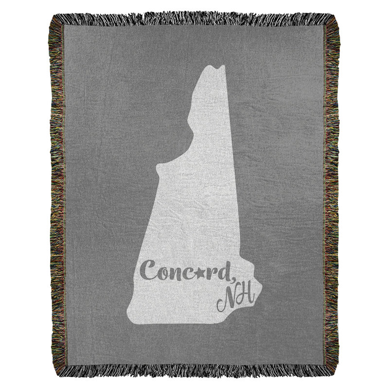 Jeté en coton tissé concord new hampshire, l 37 po x L 52 po, Gris