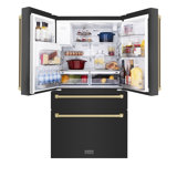 ZLINE 36" Autograph Edition 21.6 cu. ft Freestanding French Door Refrigerator with Water and Ice Dispenser