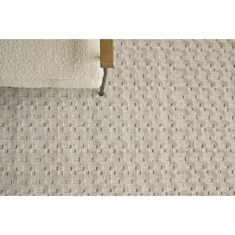 Monroe Silk Hand Woven Geometric Area Rug, Rectangle 2' x 3'