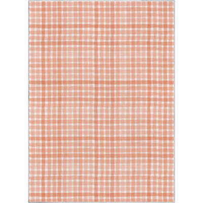 Well Woven Crayola Solid Plaid Plaid Coral Area Rug