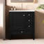 Meuble-lavabo 30 po avec lavabo en céramique - armoire en bois massif noir 3 tiroirs et objet fonctionnel