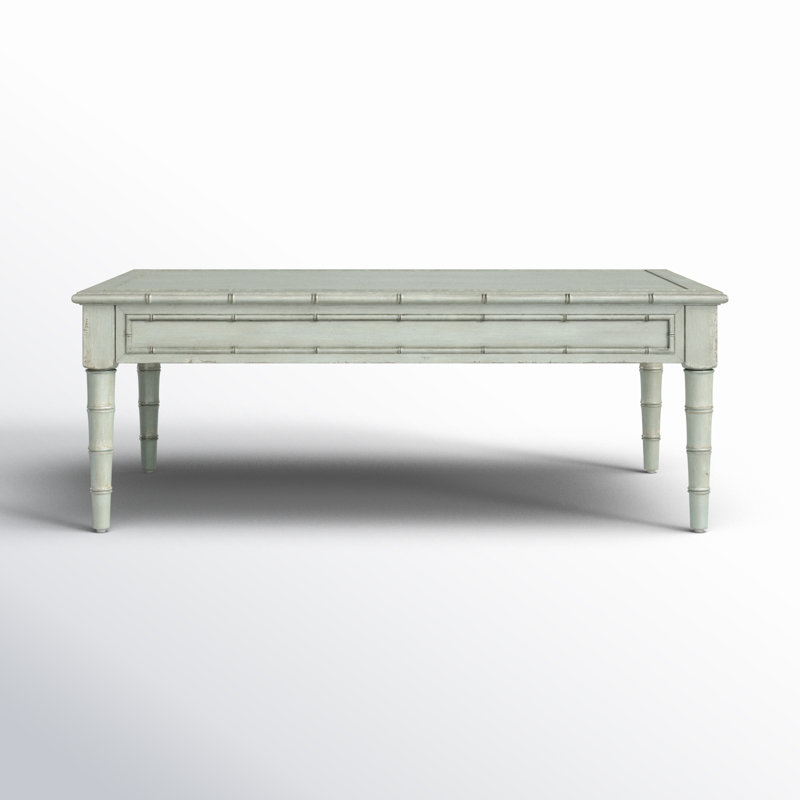 Charleston Solid Wood Coffee Table with Storage, Haint Blue