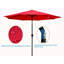 Parasol de patio extérieur 10 pi (3 m) sans rabat, 8 pièces, avec inclinaison, avec manivelle, sans base, rouge, taille de poteau 38 mm (1,49 pouce)