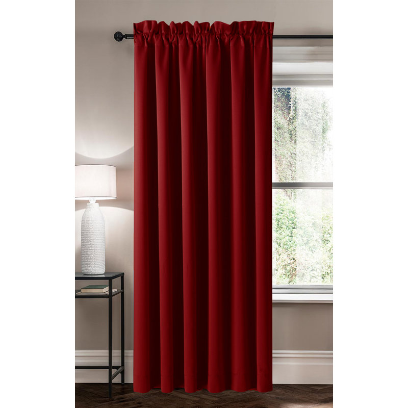 Panneau de rideau simple obscurcissant avec passe-tringle, L 54 po x L 84 po, Bourgogne