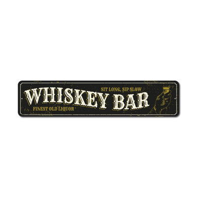 Old Whiskey Bar Aluminum Sign