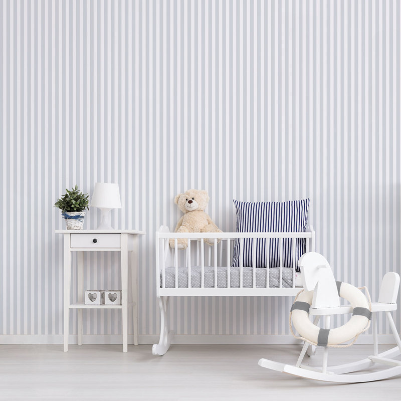 Bellamy 1000cm x 53cm Matte Wallpaper Roll, Dark Grey/White