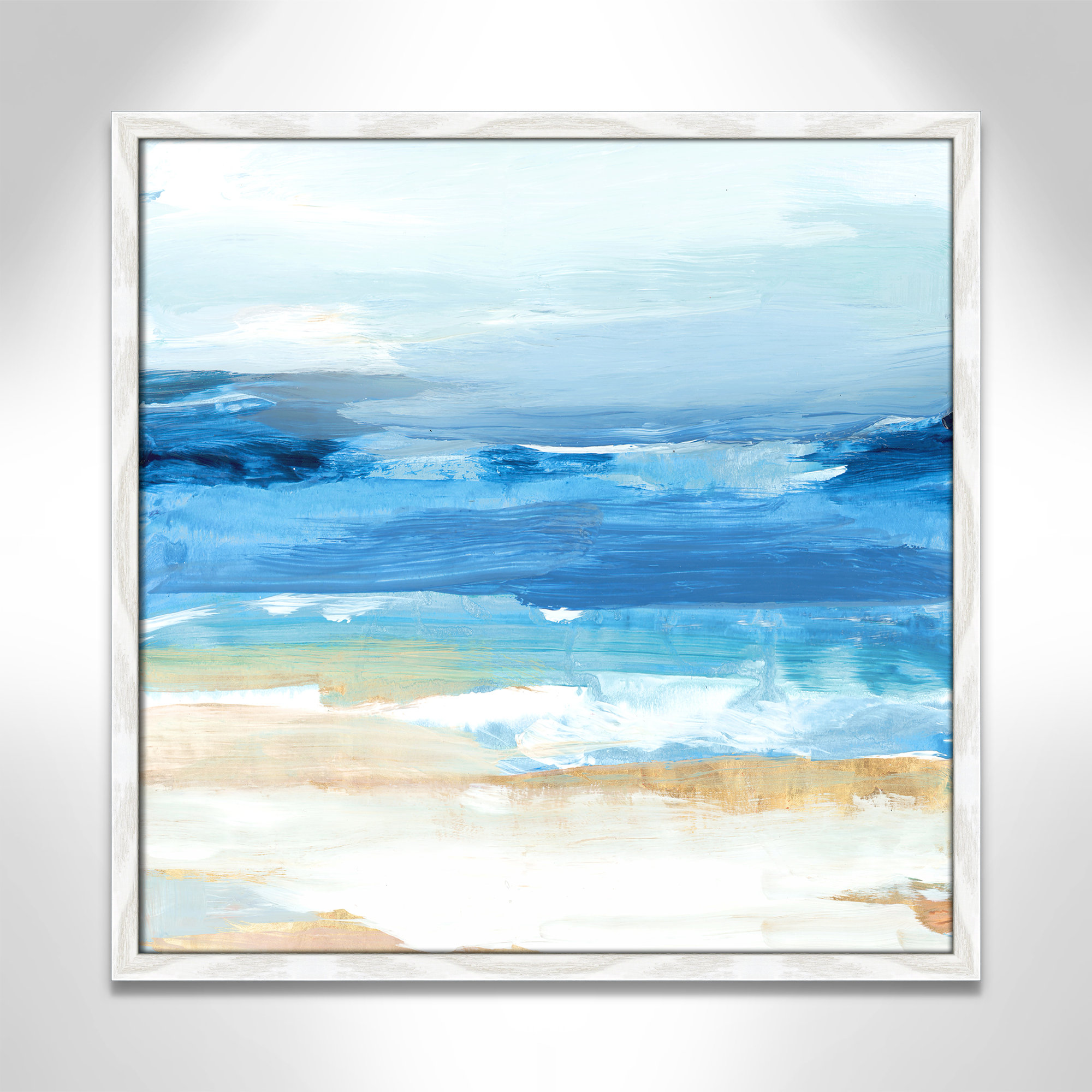 Surface Waves - Picture Frame Painting Print, White Framed, 23.5" H x 23.5" W x 0.75" D