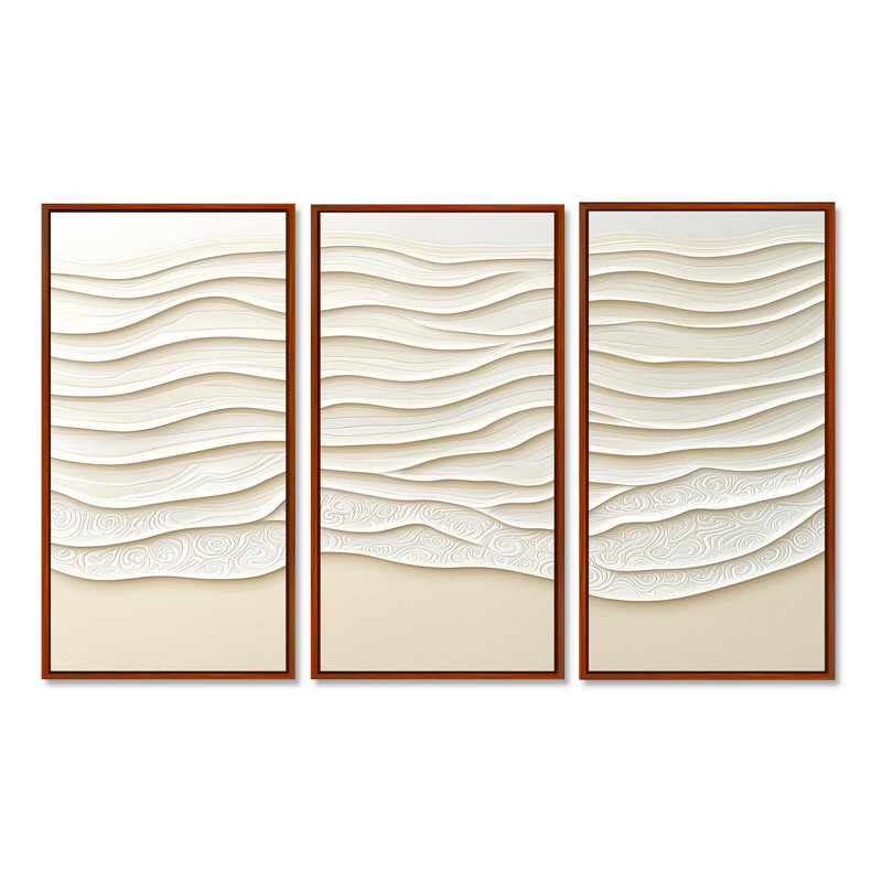 Adaly - Coastal Wall Art Set, 28" H x 36" W, Floater Framed Print, Brown