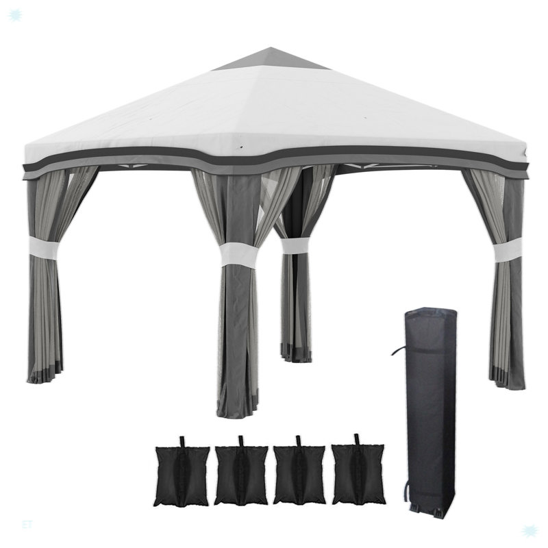 Pop Up Canopy Tent With Netting, Instant Tents For Parties, Gray