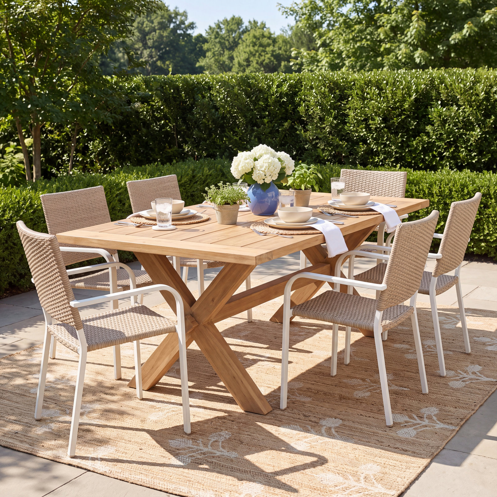 Colonial Teak Outdoor Dining Table, 78.7" L x 39.4" W