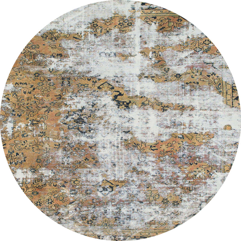 Storden Abstract Indoor Rug, Round 7'