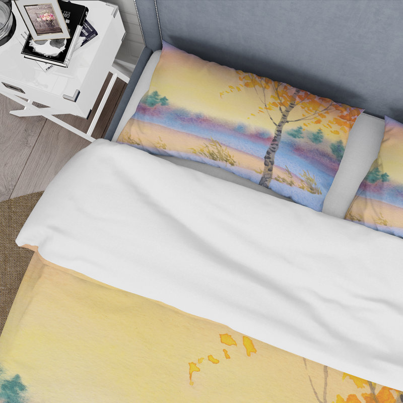 Ensemble de housse de couette en microfibre orange / jaune / vert, Housse de couette pour très grand lit et 2 très