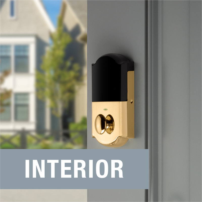 Single Cylinder Smart Deadbolt Z-Wave Technology, Polished Brass