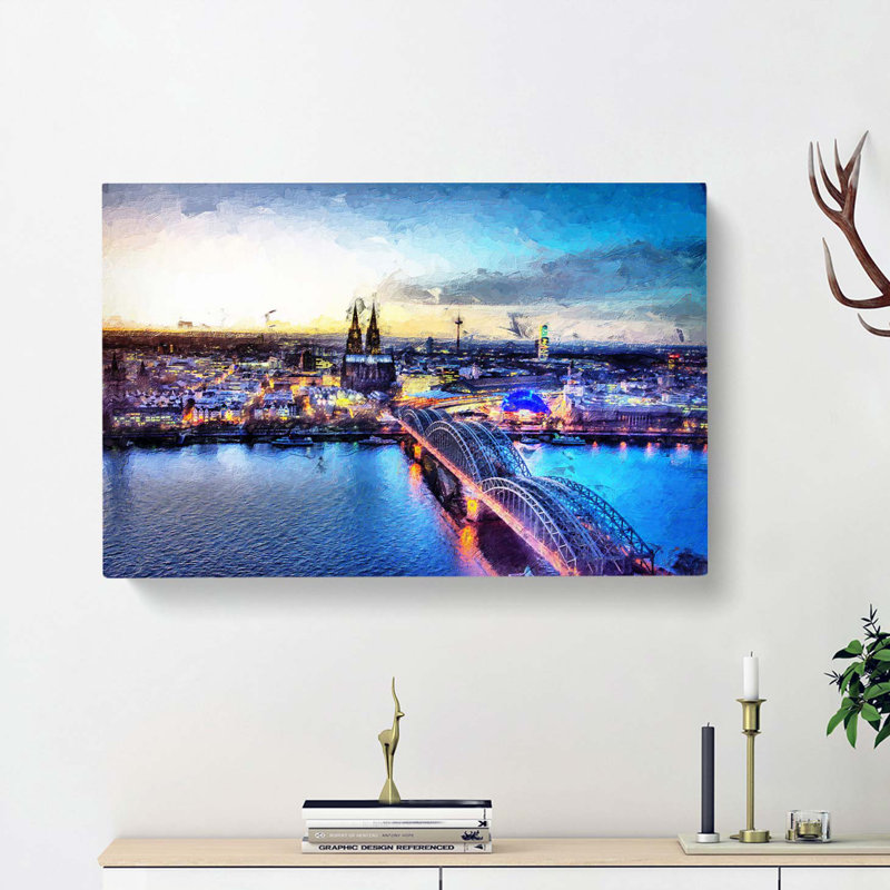 Hohenzollern Bridge in Cologne Germany - Wrapped Canvas, 35cm H x 50cm W x 3cm D