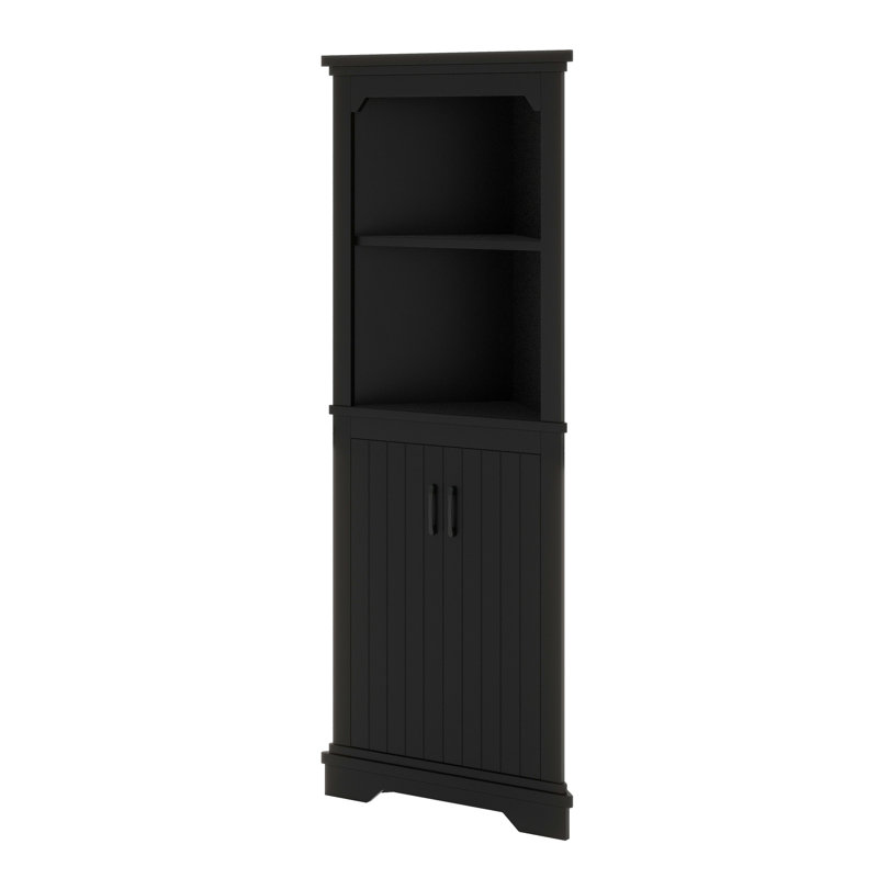 Grande armoire d'angle avec portes, Noir