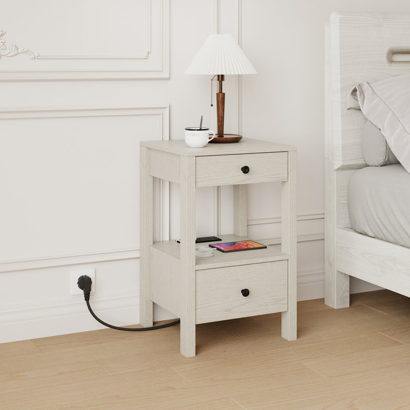 Table de chevet Rae, Cream White