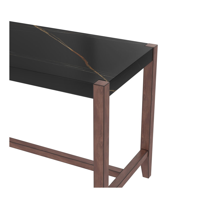 Ensemble de table de salle à manger 5 pièces à hauteur de comptoir, table de bar en faux marbre et 4 chaises rembourrées, ensemble de salle à manger de style Mid-Century moderne pour la salle à manger, la cuisine de pub, la petite place