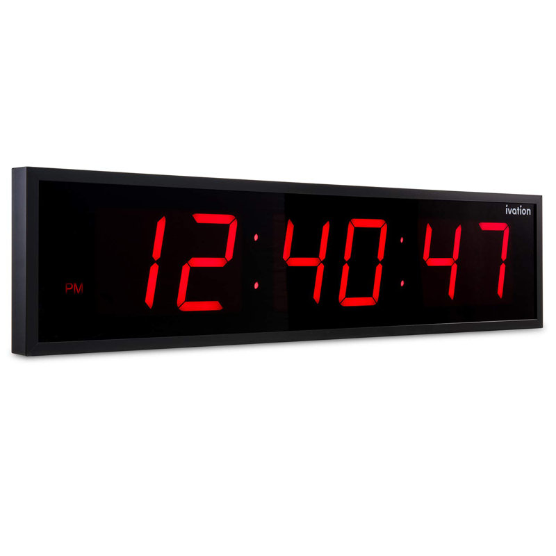 Ivation Oversized 36-Inch Red LED Digital Wall Clock