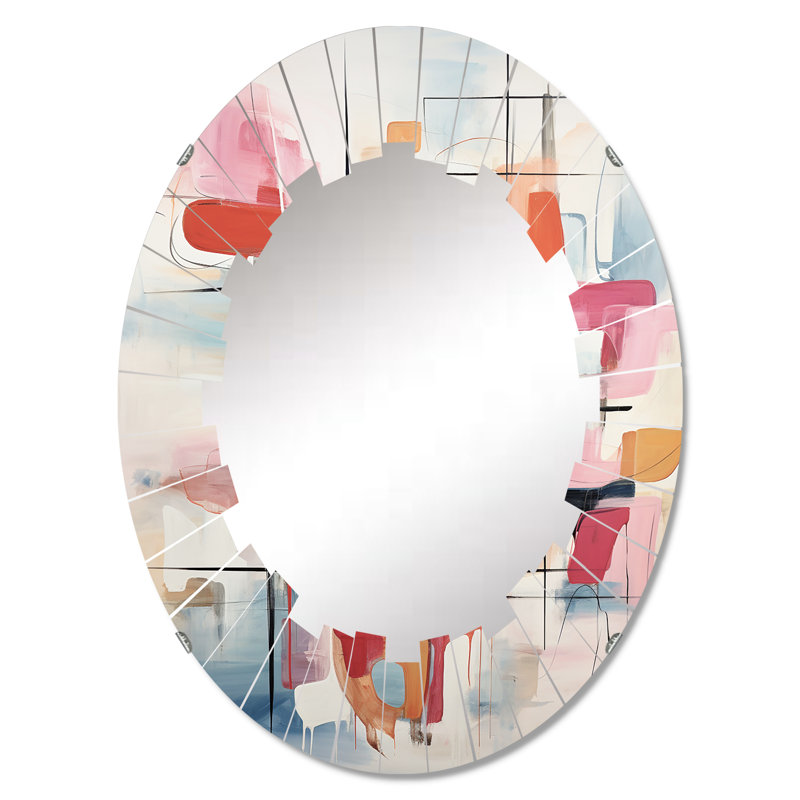 Dourado - Miroir mural Mid-Century ovale, 30 po x 20 po