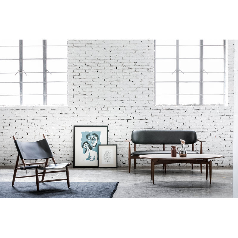Slow Upholstered Bench, Dark Brown Oak, Steelcut Trio 796