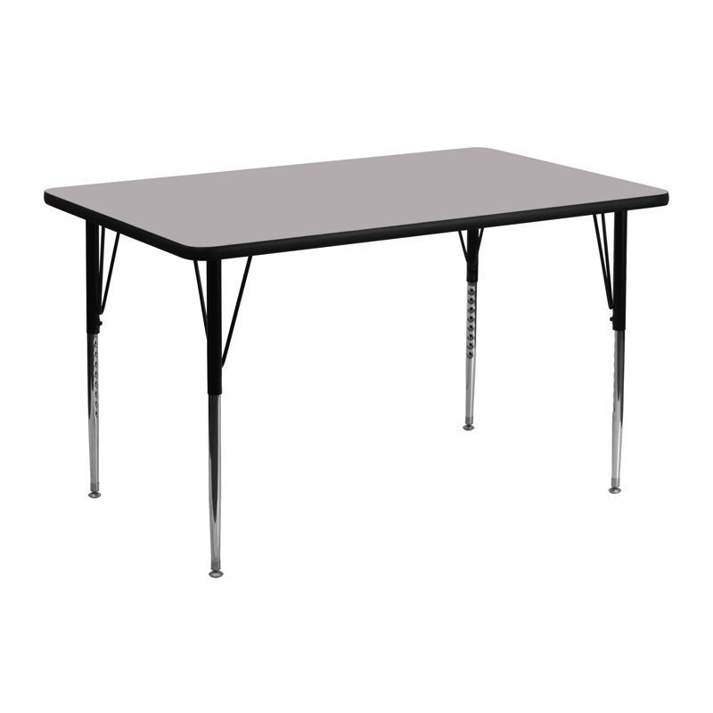 Table d'activité Goddard, Gris, L 30 po x P 48 po x H 16,125 à 25,125 po