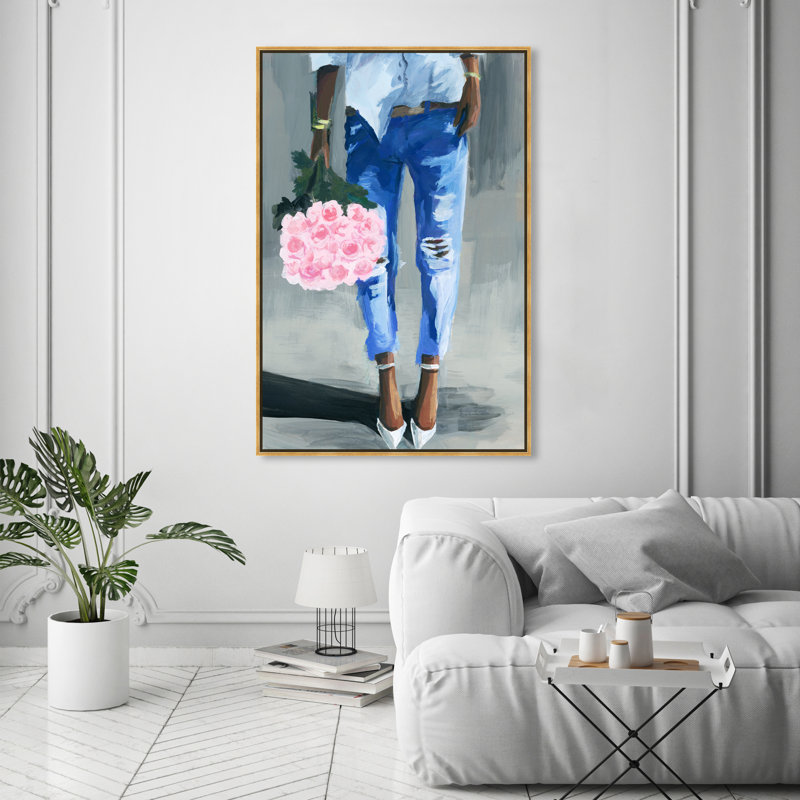 «Me and My Bouquet», reproduction d'impression, H 54 po x l 36 po, Toile tendue