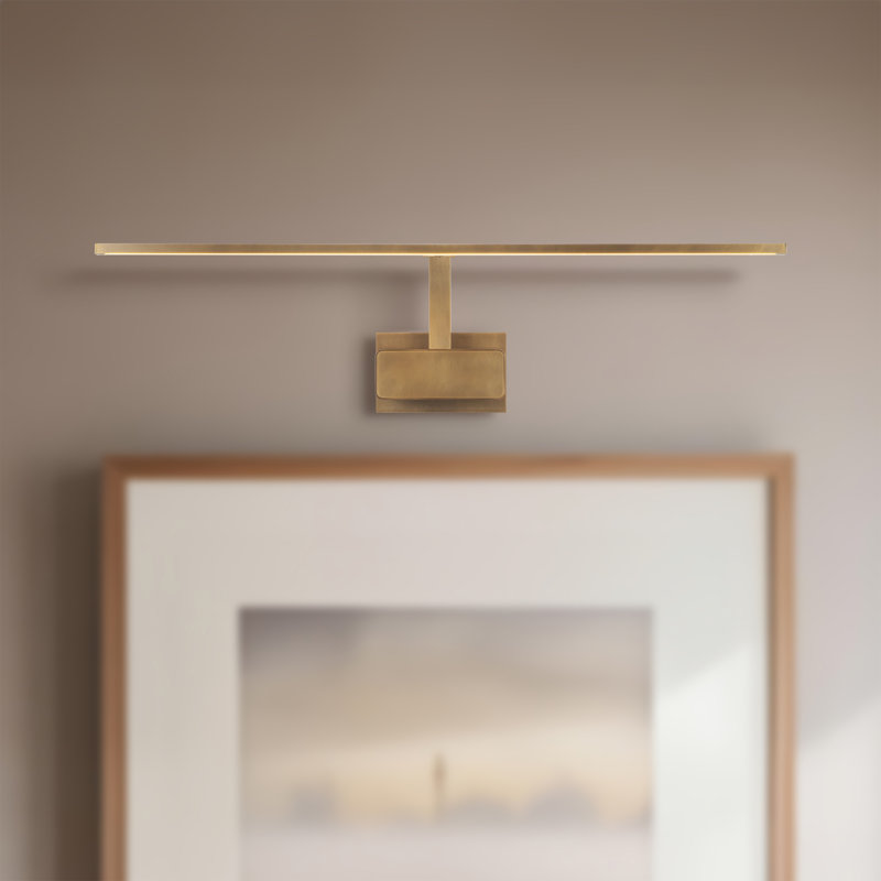 Vega Minor Picture 17-in Brass dimmable LED Picture Light, 34-in, Antique Brass