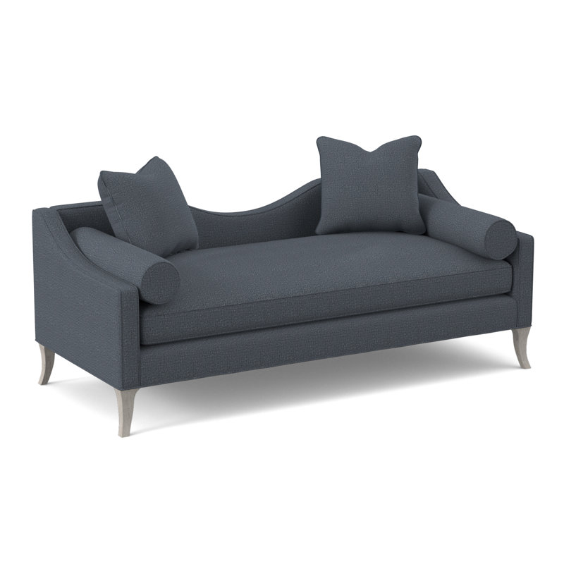 Audrey Chaise Lounge, Maya Cyan Polyester Blend, Bisque