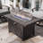 Aluminum & Iron Rectangular Propane Fire Pit Table With 55,000 Btu Output And Glass Guard