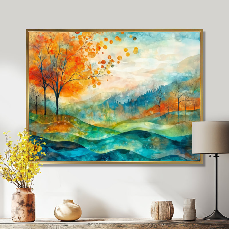 «Whispers In The Wind Abstract Prairies I», art mural Prairies, H 12 po x l 20 po, Doré