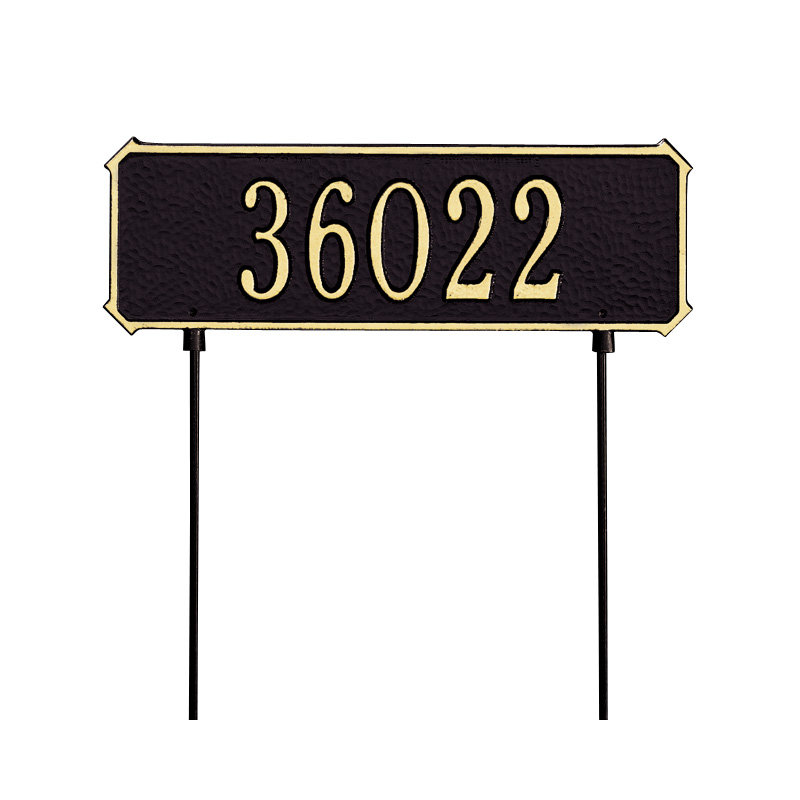 1-Line Lawn Address Sign, Yes, Antique Copper