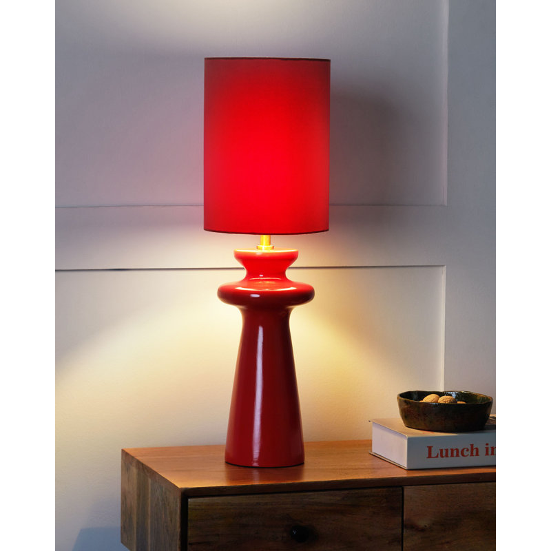 Bozarth Ceramic Table Lamp, Red