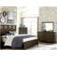 Style moderne, table de chevet 1pc, 2 tiroirs, meubles en bois brun foncé aspect moderne