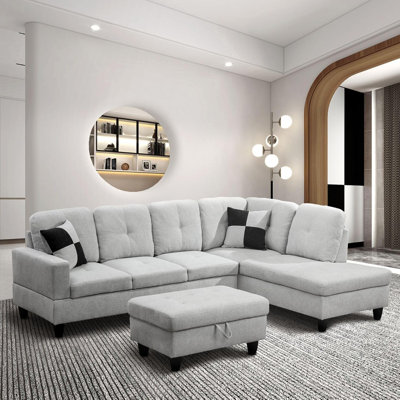 Canapé modulaire en flanelle 3 pièces