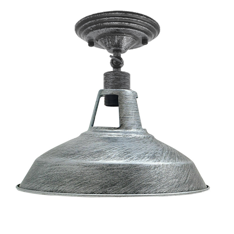 Lina Semi Flush Mount, Brushed Silver, Brushed Silver