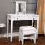 Coiffeuse avec miroir simple rabattable