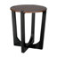 Table d'appoint en bois massif brun et noir, plateau de table d'un diamètre de 22,20 pouces, hauteur de 26,2 po, idéale pour contenir des boissons et des plantes, convenant à un usage intérieur ou extérieur, une surface de table à assemblage rapide,