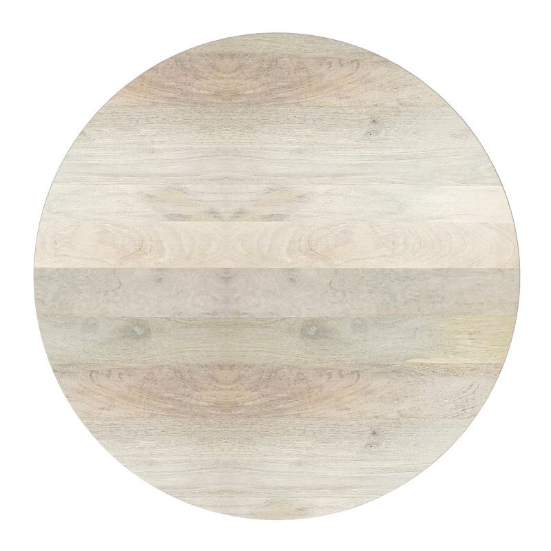Table de bout moderne en bois de manguier massif l 21 po Elmbrook, Blanc délavé