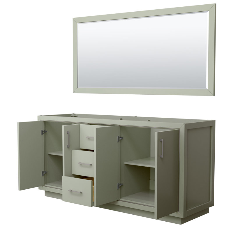 Base de meuble-lavabo double 72 po Icon, Vert clair