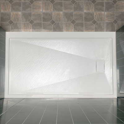 60 po X 30 po Base de bac de douche à surface solide en blanc, installation en alcôve avec options de drain gauche / droite / centrale, antidérapante et anti-moisissure