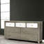 7 tiroirs de style moderne Zachary Commode argentée