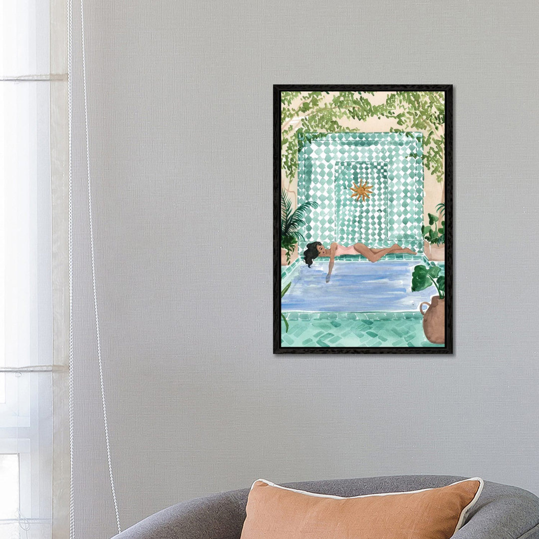 Poolside Siesta von Sabina Fenn - Galerie-umwickelte Leinwand Giclée auf Leinwand