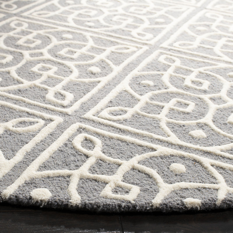 Sadik Hand Tufted Wool Geometric Rug, Rectangle 5' x 8'