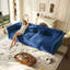 Canapé-lit gigogne surdimensionné de 100 po, canapé-lit convertible avec motif capitonné en tissu fait à la main, causeuse multifonctionnelle en velours pour salon, chambre à coucher, appartement, bleu-130920108